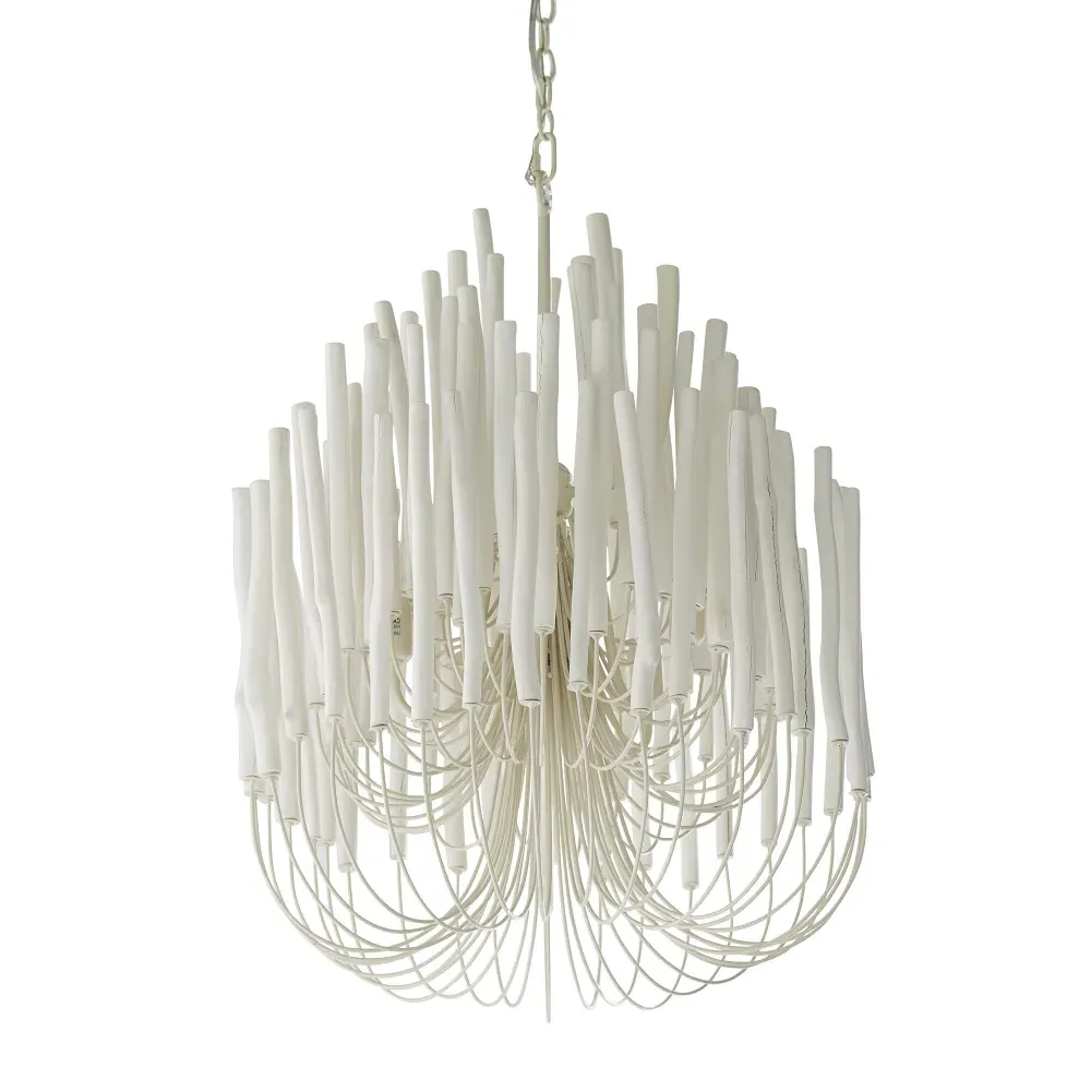 Tilda Small Chandelier - White, Wood Iron