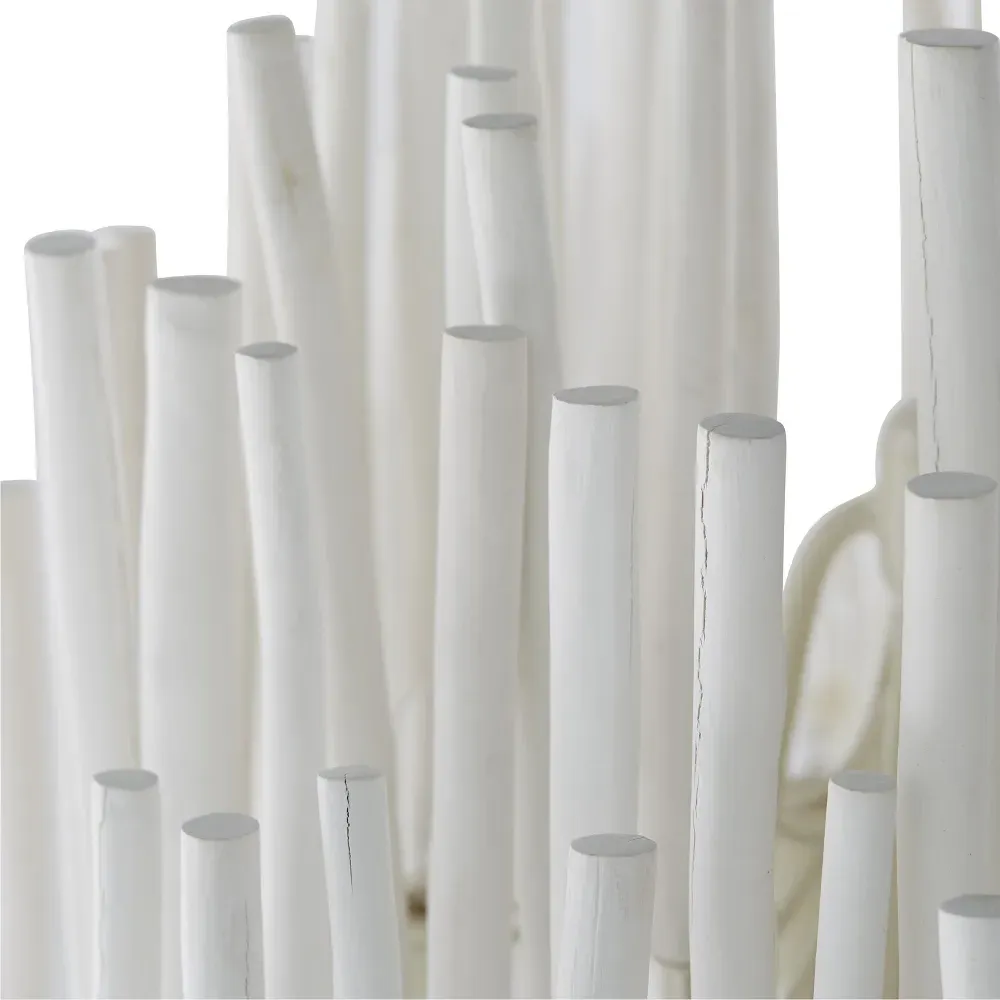 Tilda Small Chandelier - White, Wood Iron