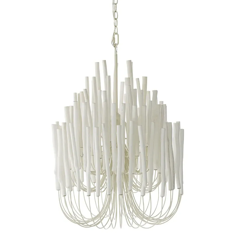 Tilda Small Chandelier - White, Wood Iron