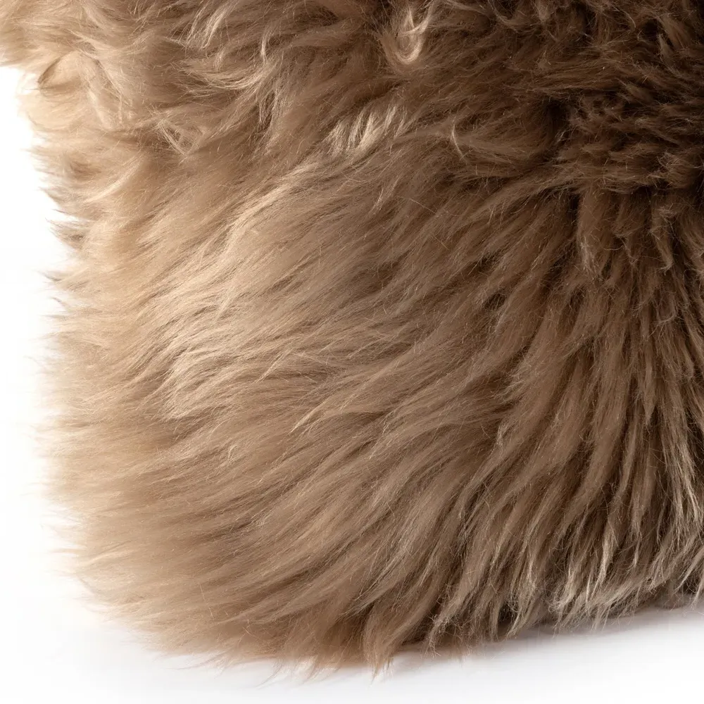 Tili Lumbar Pillow - Brown, Sheepskin