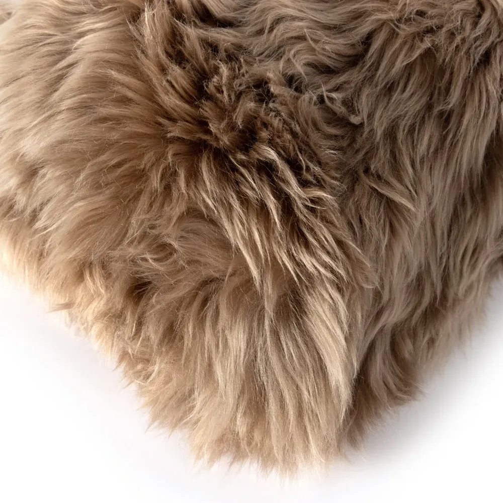 Tili Lumbar Pillow - Brown, Sheepskin