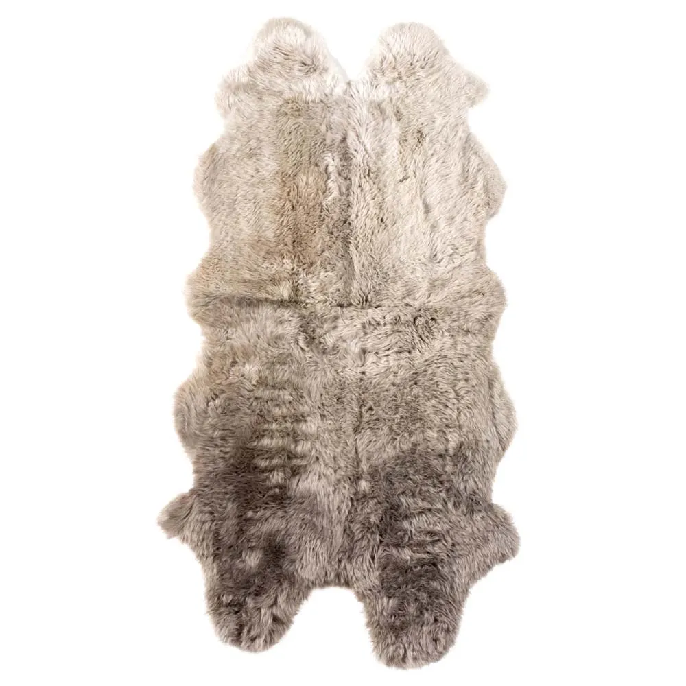 Tili Ombre Fur Hide Rug - Light Grey