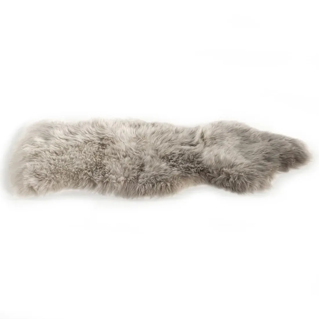 Tili Ombre Sheepskin Throw Blanket - Light Grey