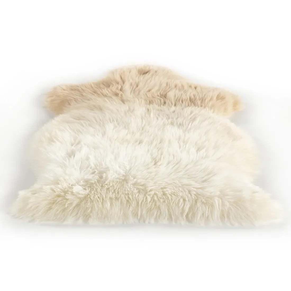 Tili Sheepskin Throw Blanket - Beige Ombre