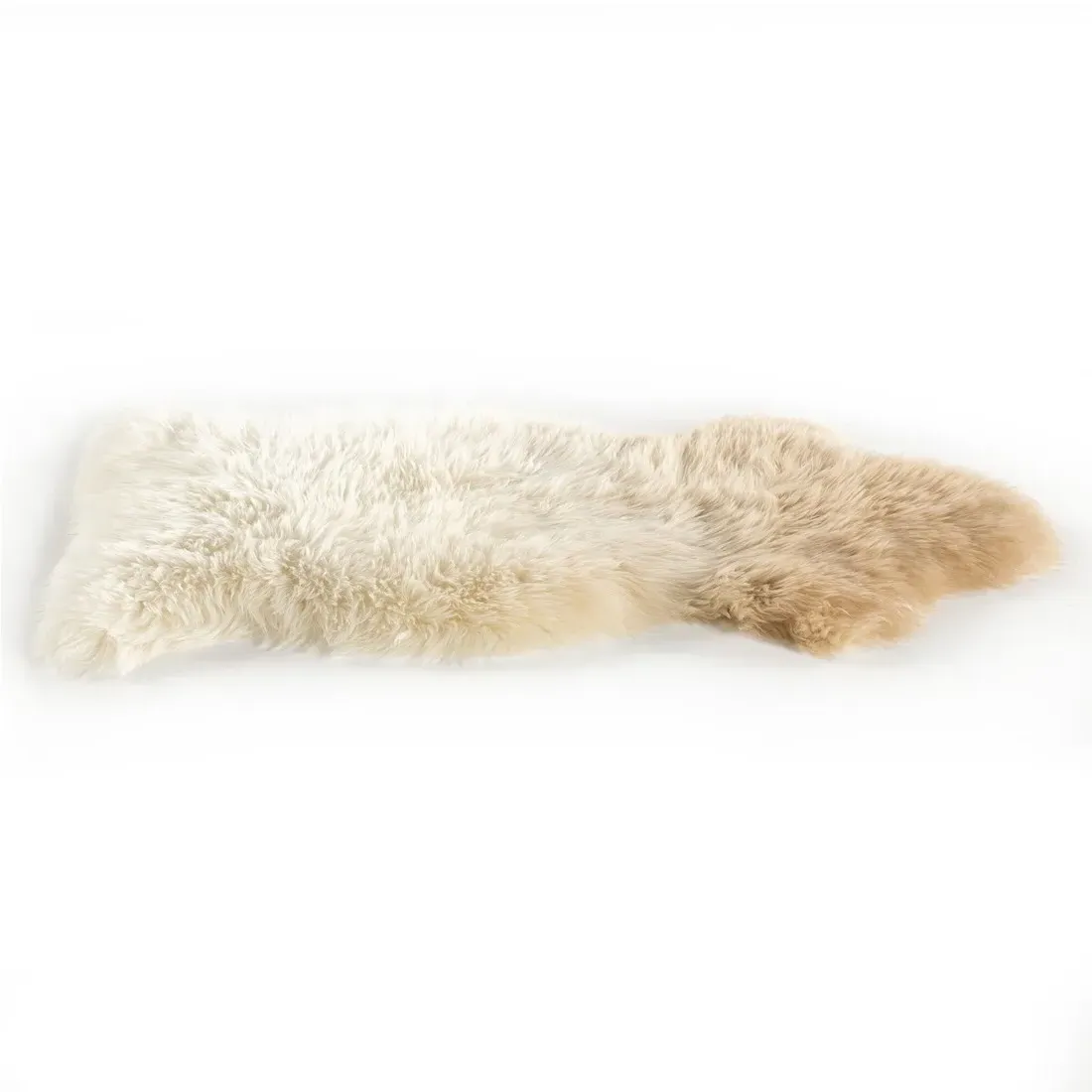 Tili Sheepskin Throw Blanket - Beige Ombre