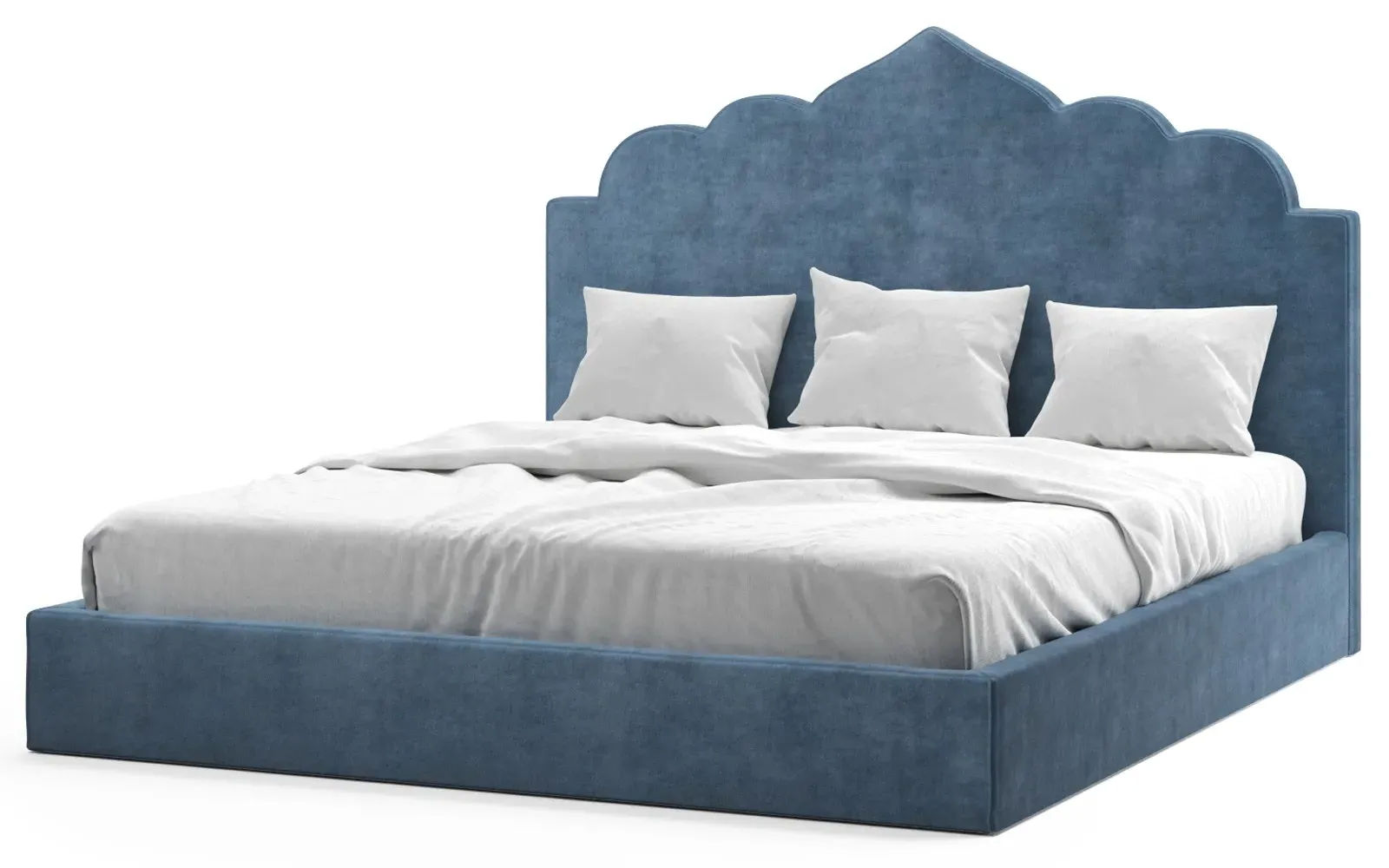 Tillie Cal King Bed Frame - Blue Dusk, Performance Velvet