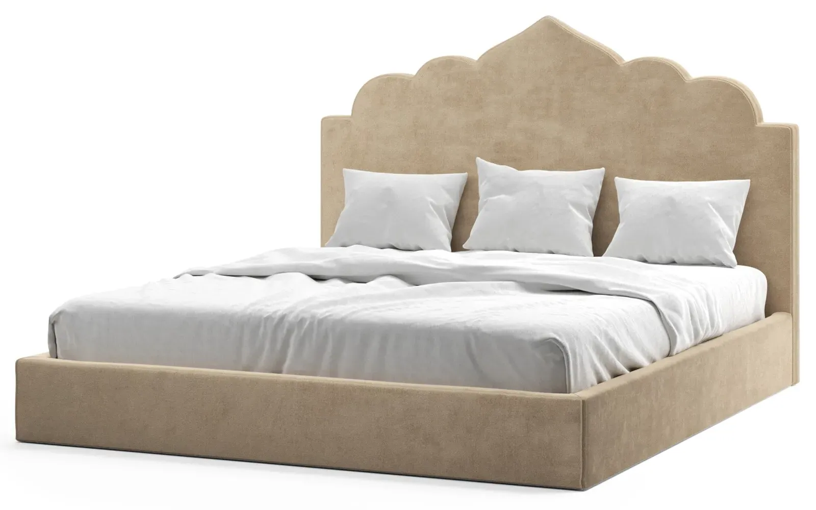 Tillie Cal King Bed Frame - Champagne, Performance Velvet