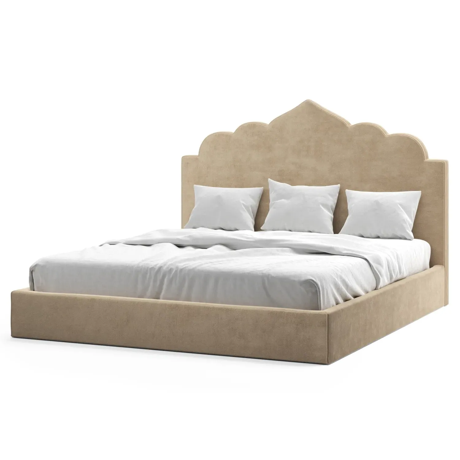 Tillie Cal King Bed Frame - Champagne, Performance Velvet