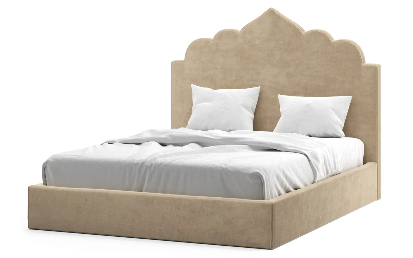 Tillie Full Bed Frame - Champagne, Performance Velvet