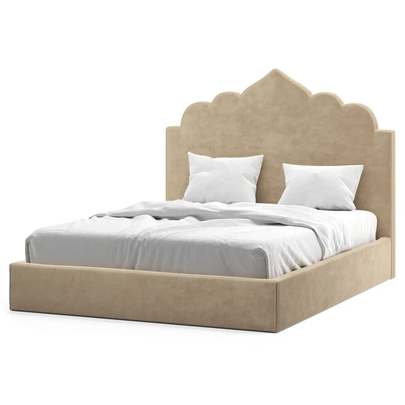 Tillie Full Bed Frame - Champagne, Performance Velvet