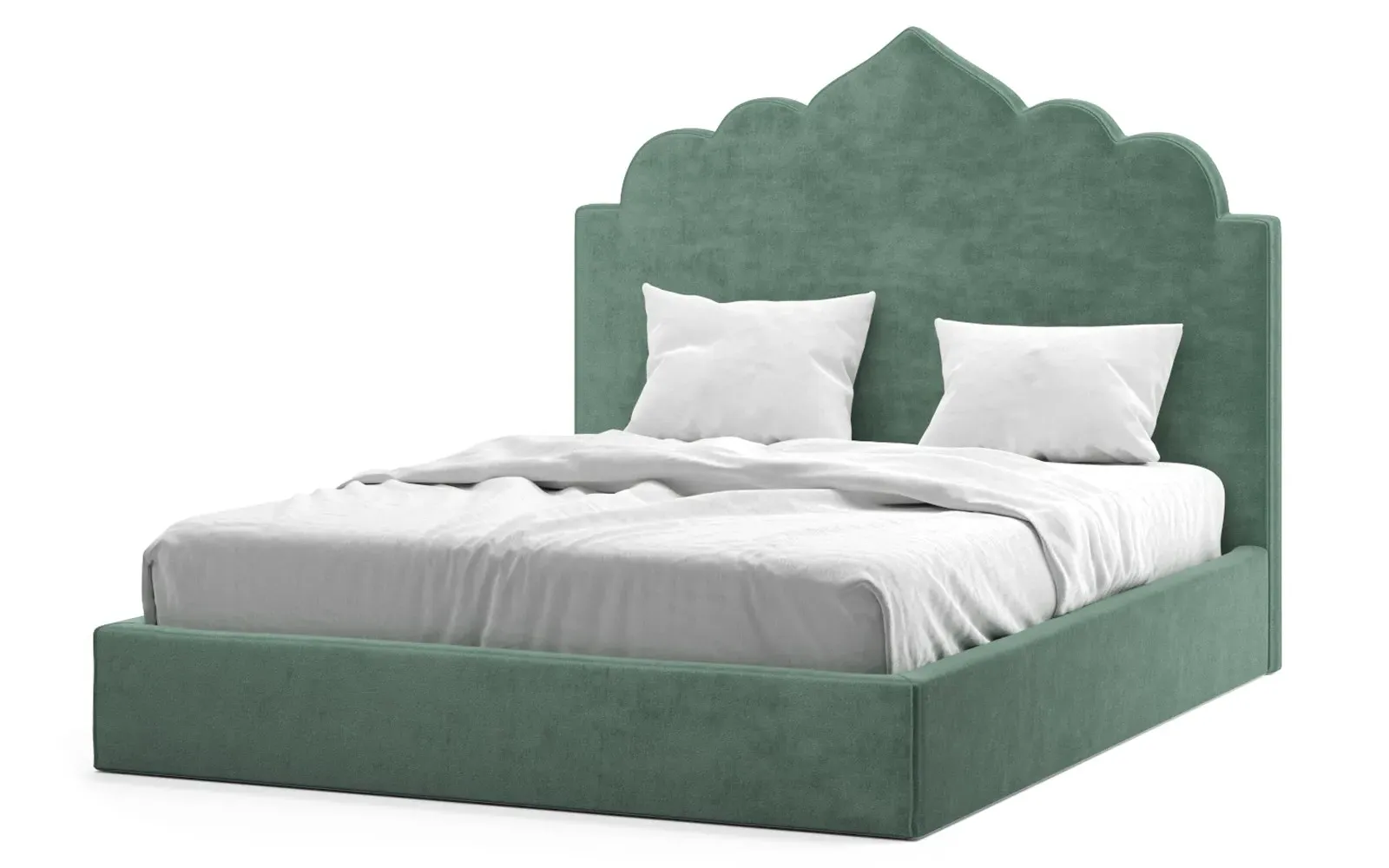 Tillie Full Bed Frame - Stone Pine, Performance Velvet