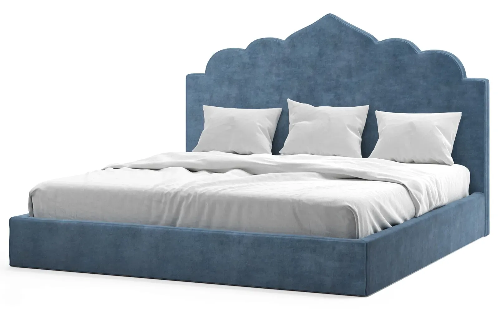 Tillie King Bed Frame - Blue Dusk, Performance Velvet