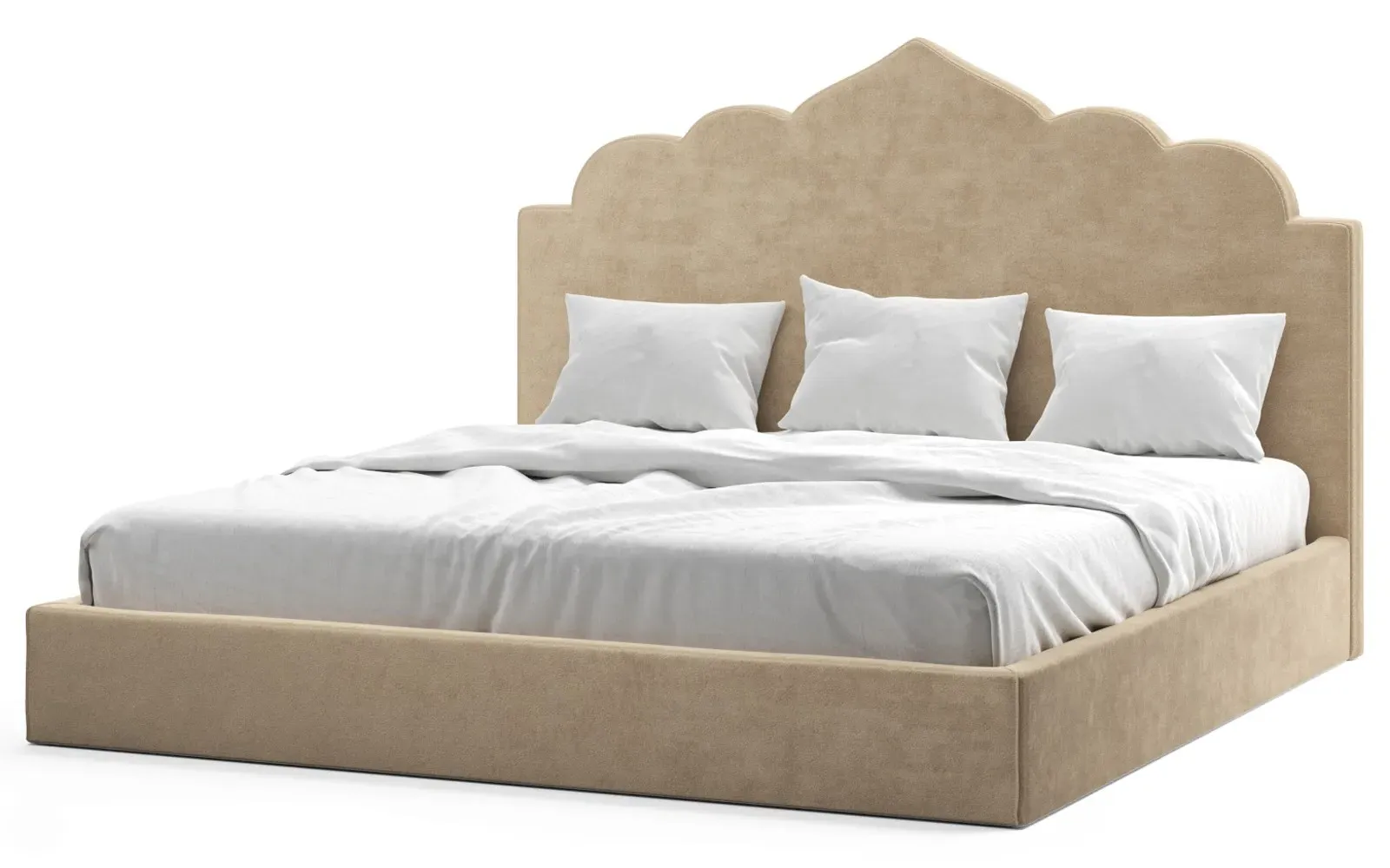 Tillie King Size Bed Frame - Champagne, Performance Velvet