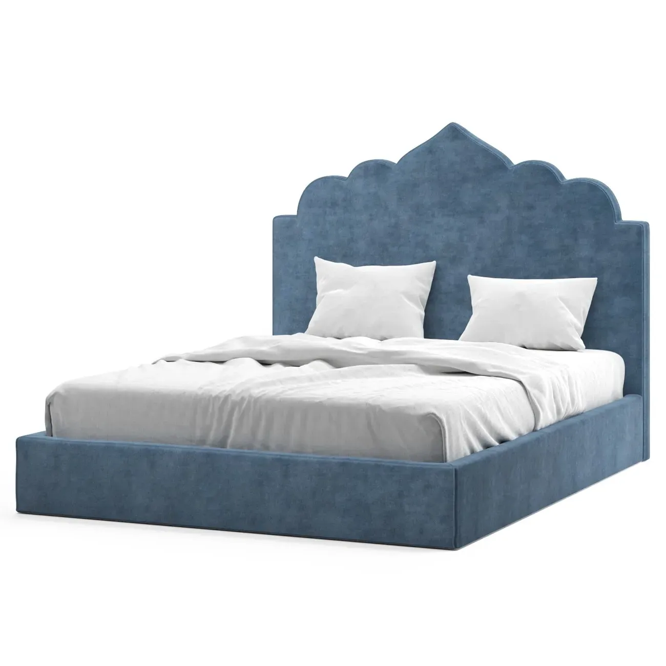 Tillie Queen Bed Frame - Blue Dusk, Performance Velvet