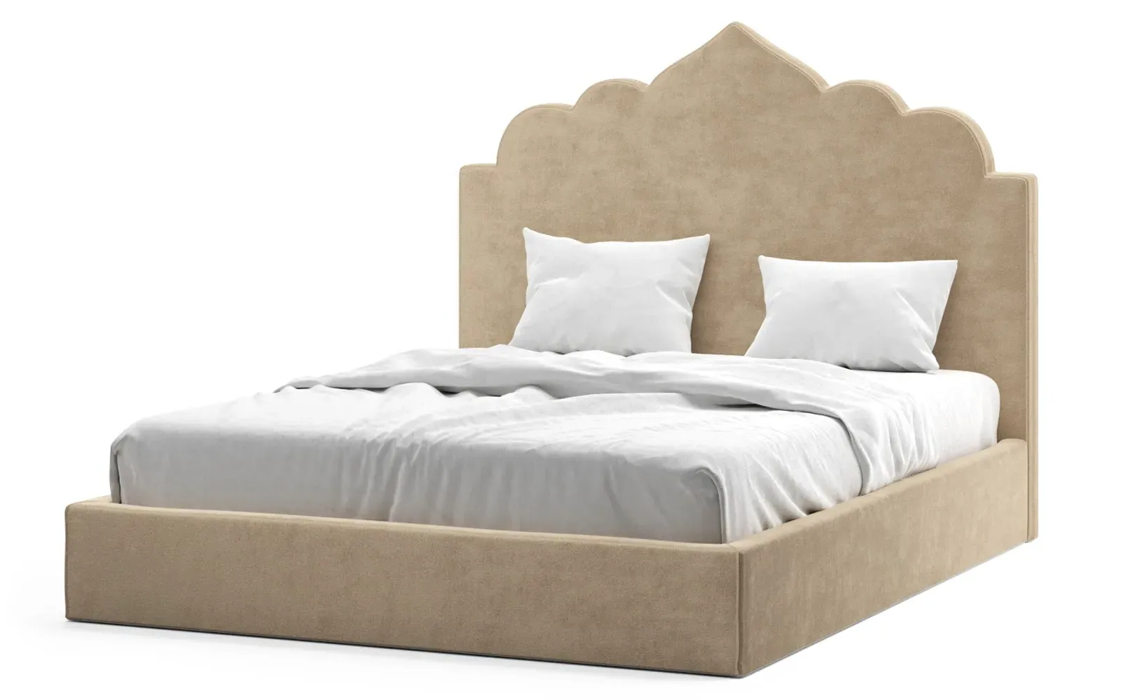 Tillie Queen Bed Frame - Champagne, Performance Velvet