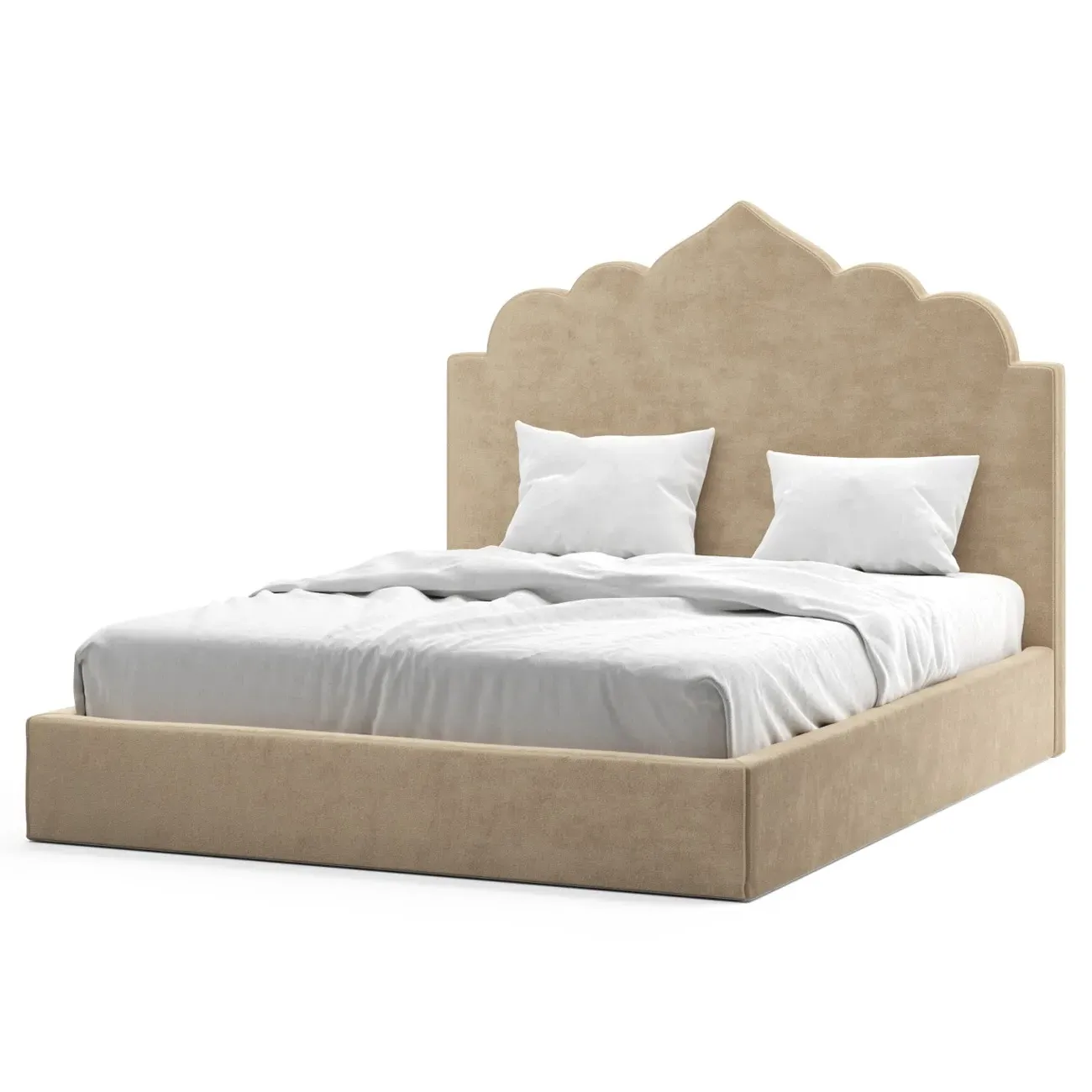 Tillie Queen Bed Frame - Champagne, Performance Velvet