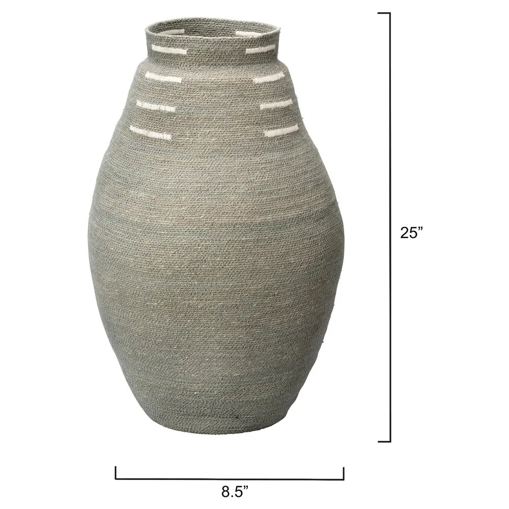 Timothy Coastal Beach Seagrass Floor Basket - Blue