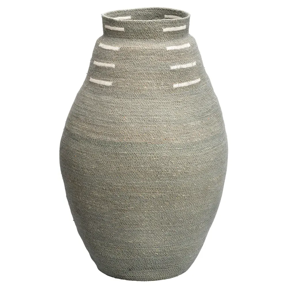 Timothy Coastal Beach Seagrass Floor Basket - Blue image