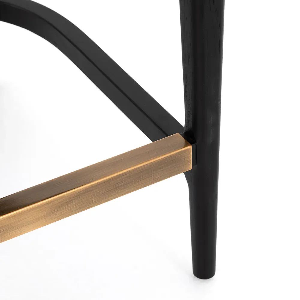 Tina Cane Counter Stool - Black, Cream