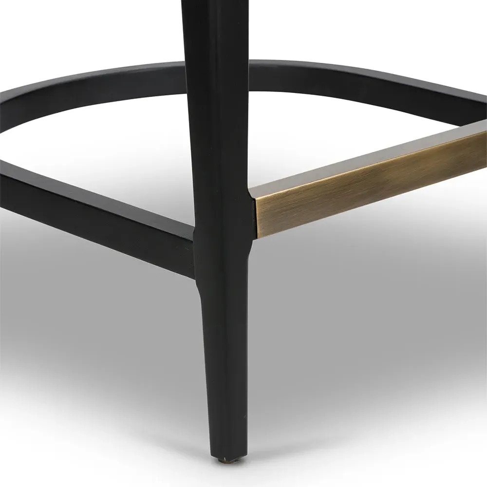 Tina Cane Counter Stool - Black, Cream