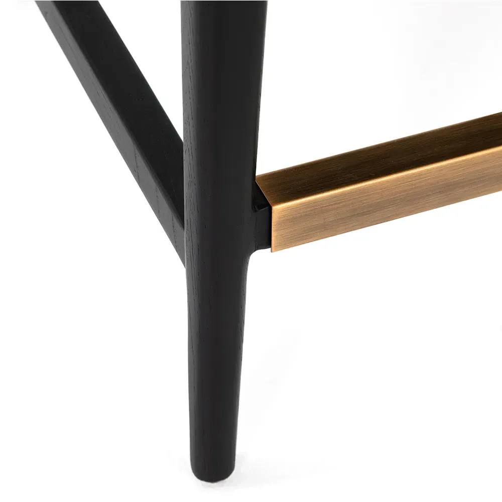 Tina Cane Counter Stool - Black, Cream