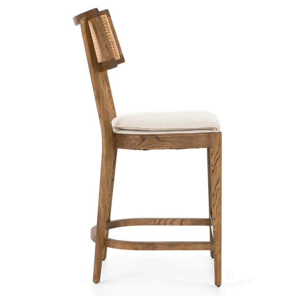 Tina Cane Counter Stool - Brown, Cream