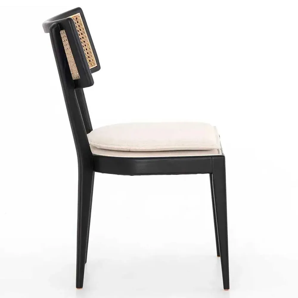 Tina Cane Dining Chair - Black, Beige