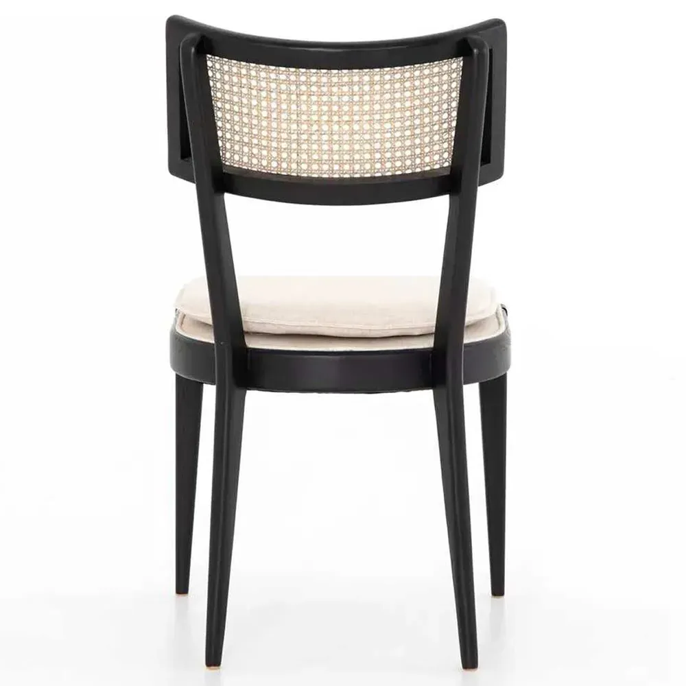 Tina Cane Dining Chair - Black, Beige