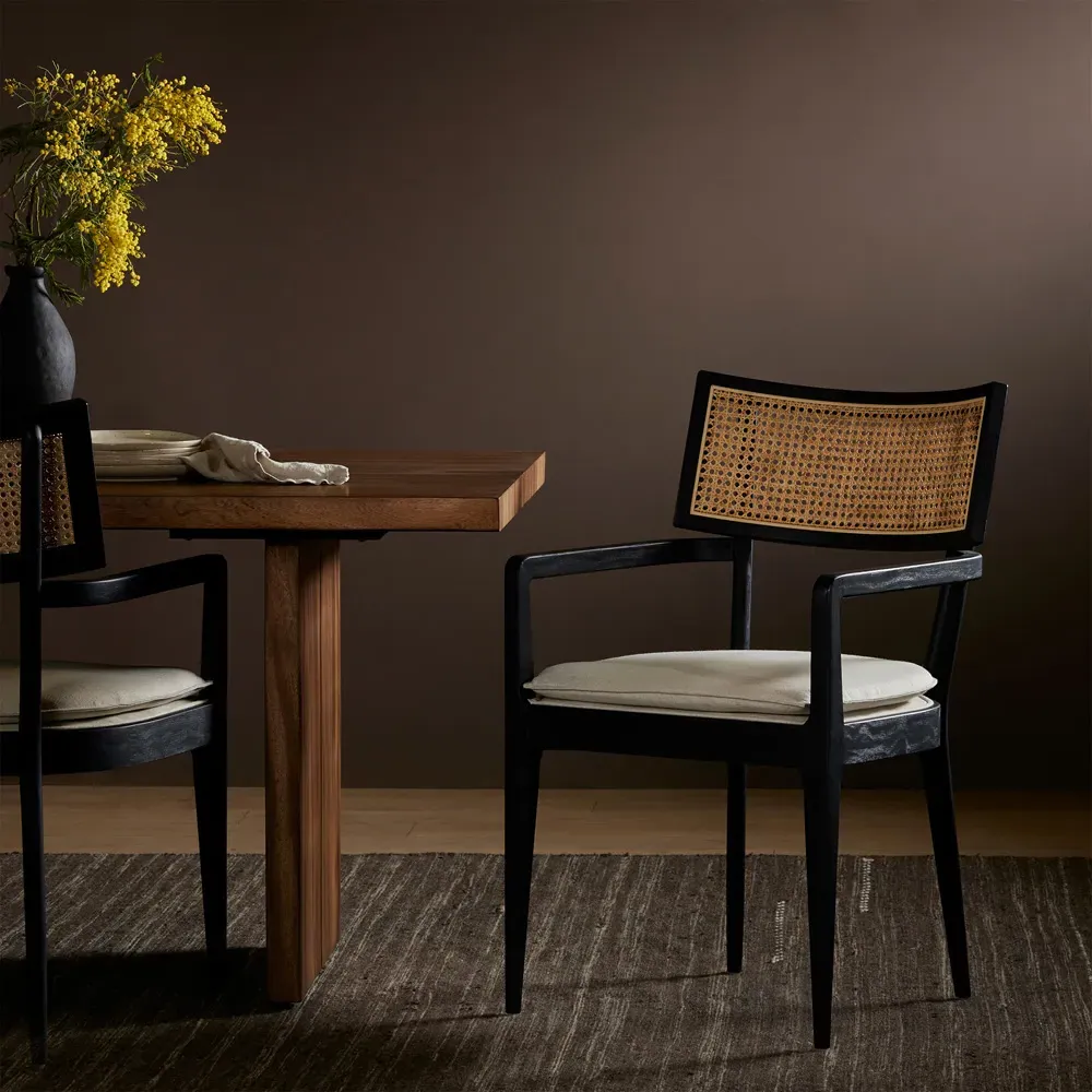 Tina Dining Arm Chair - Beige, Nettlewood