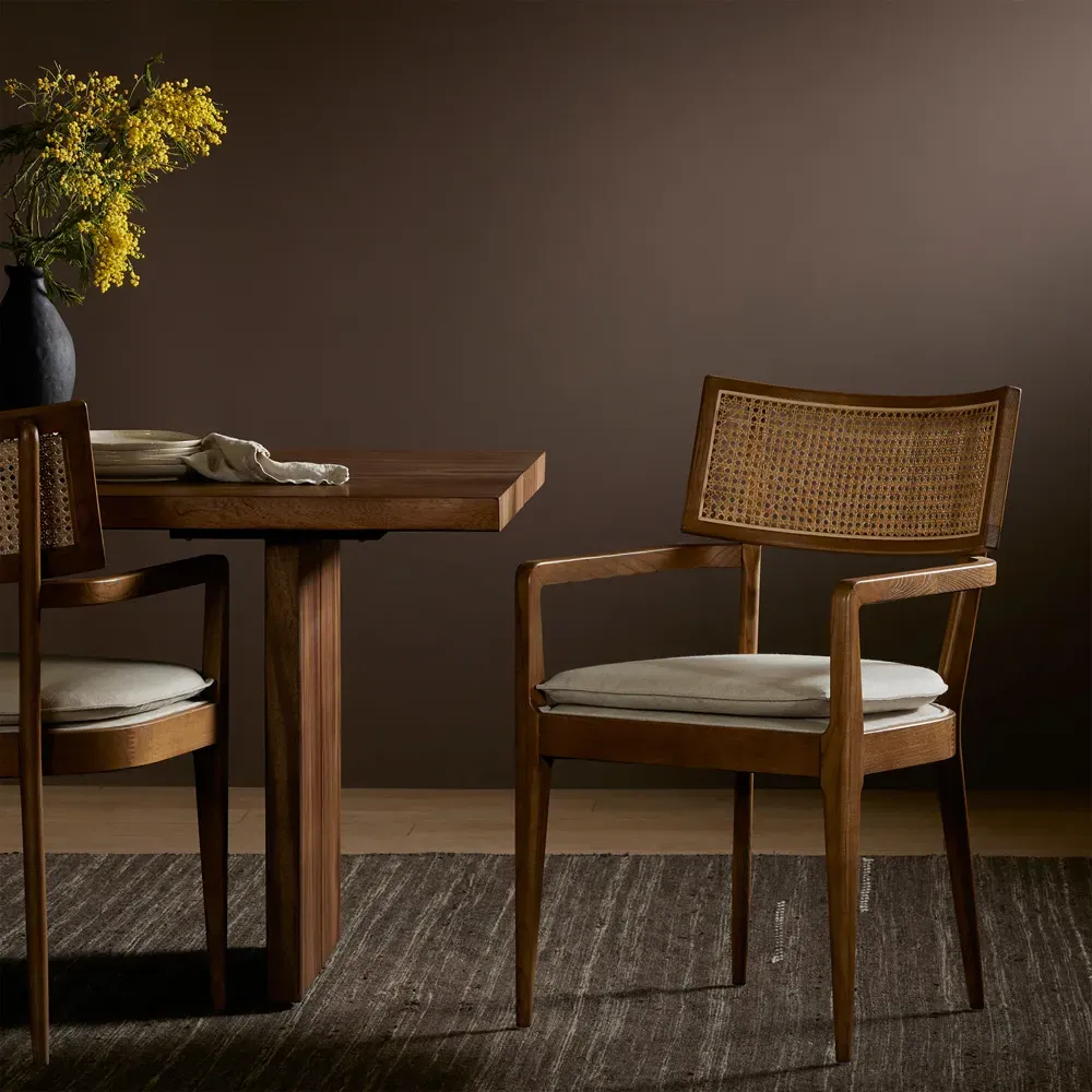 Tina Dining Arm Chair - Beige, Nettlewood