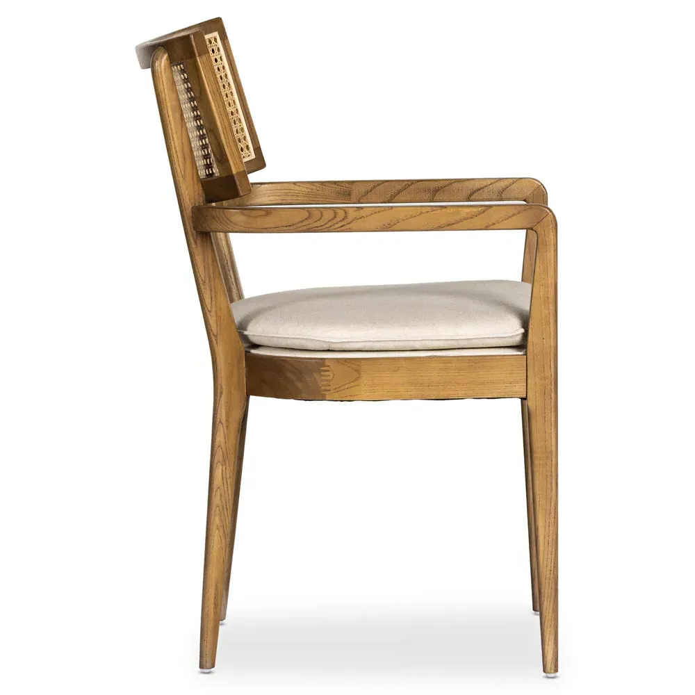 Tina Dining Arm Chair - Beige, Nettlewood
