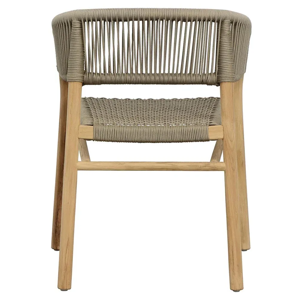 Tina Outdoor Dining Arm Chair - Taupe, Teak