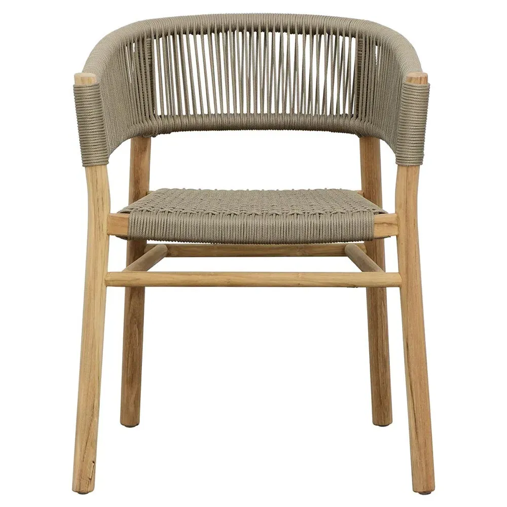 Tina Outdoor Dining Arm Chair - Taupe, Teak image