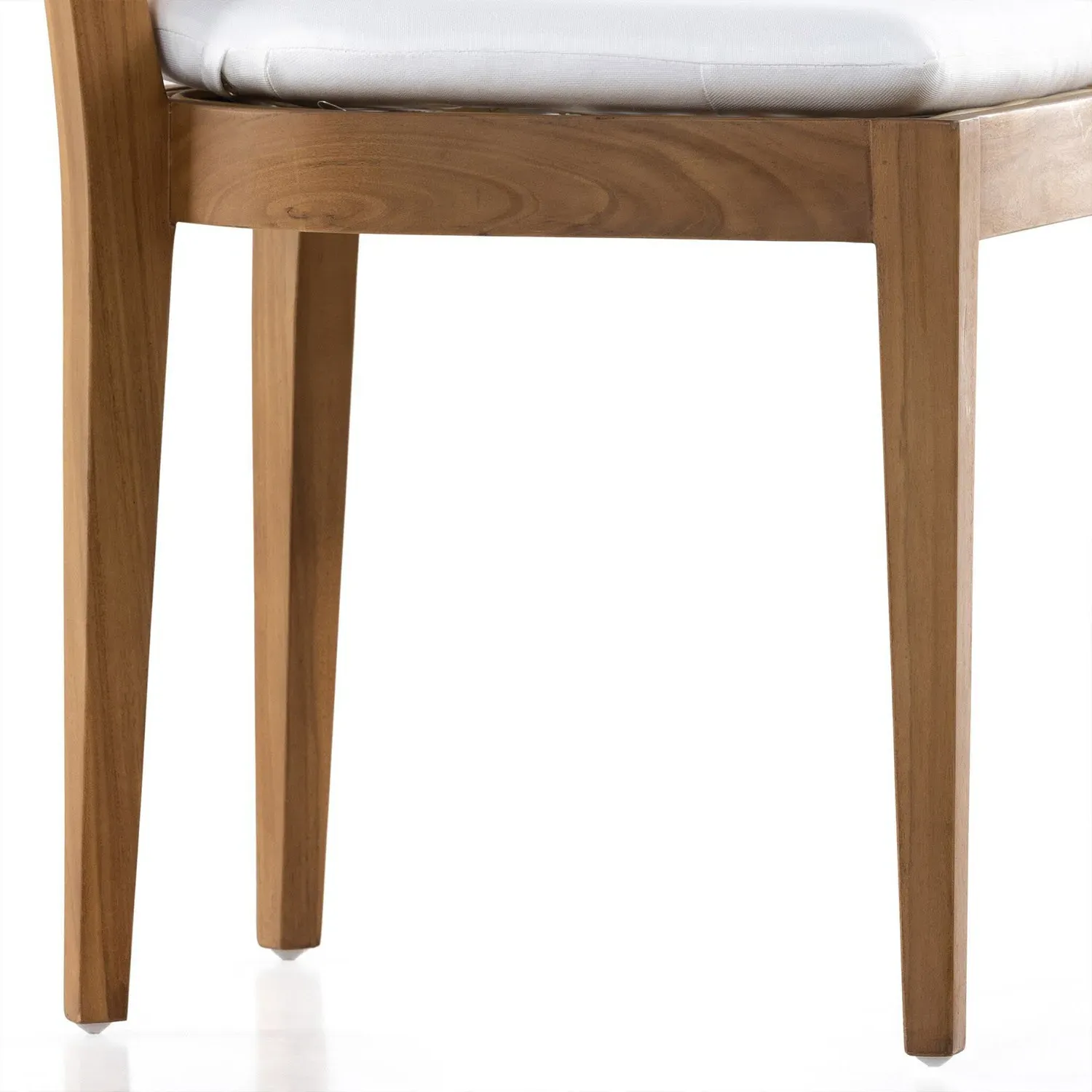Tina Upholstered Outdoor Dining Chair - White, Teak