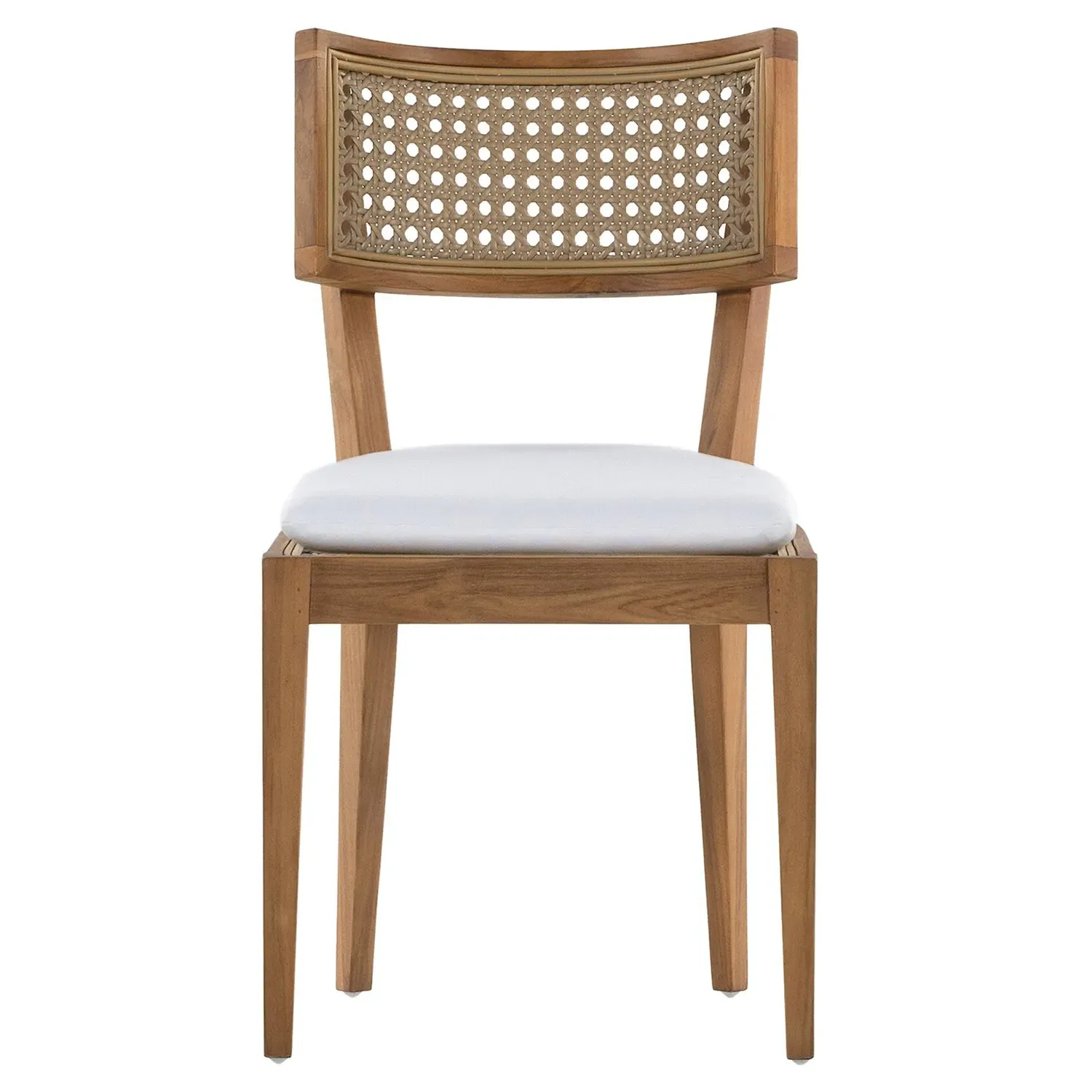 Tina Upholstered Outdoor Dining Chair - White, Teak image