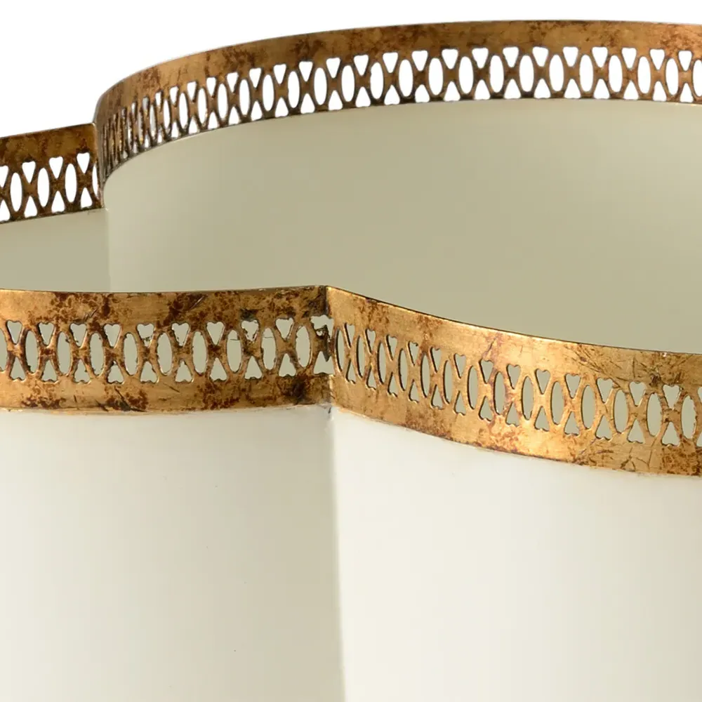 Tindra Large Iron Quatrefoil Cachepot - Cream