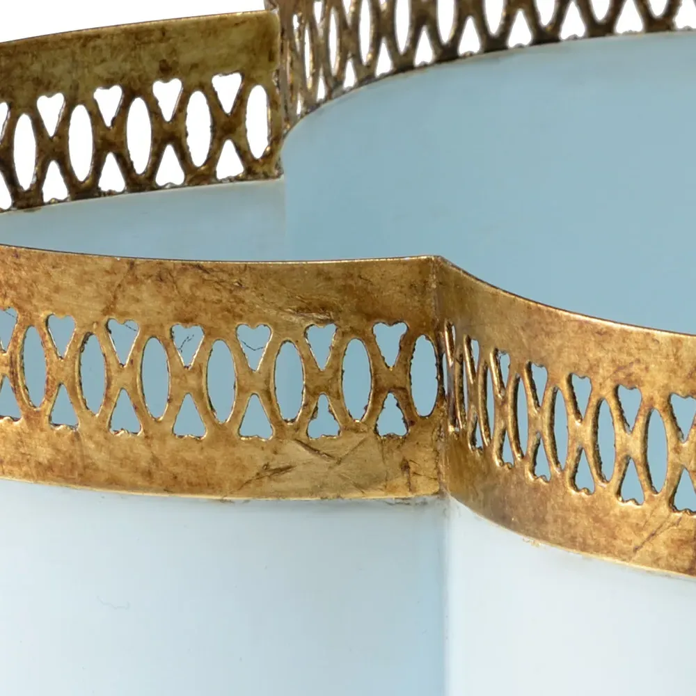 Tindra Small Iron Quatrefoil Cachepot - Blue