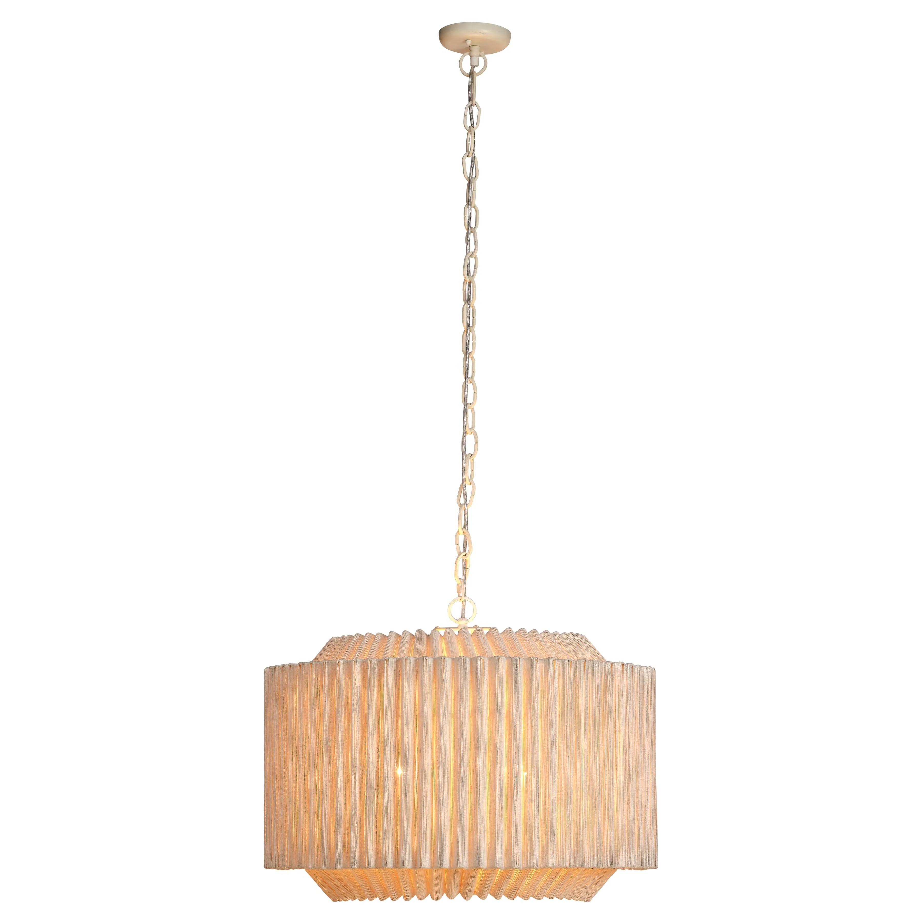 Tinsley Coastal Beach Jute String Chandelier - Natural