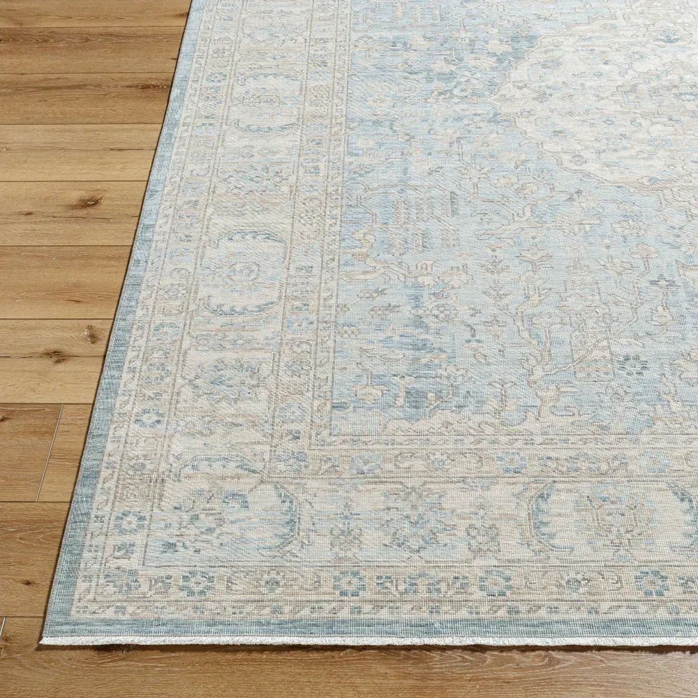 Tinsley Medallion Patterned Rug - Blue, Wool