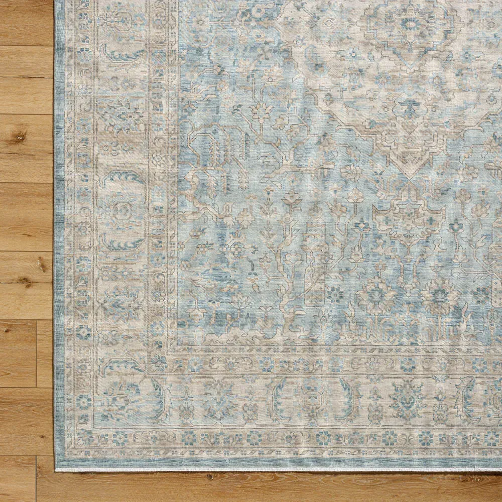 Tinsley Medallion Patterned Rug - Blue, Wool