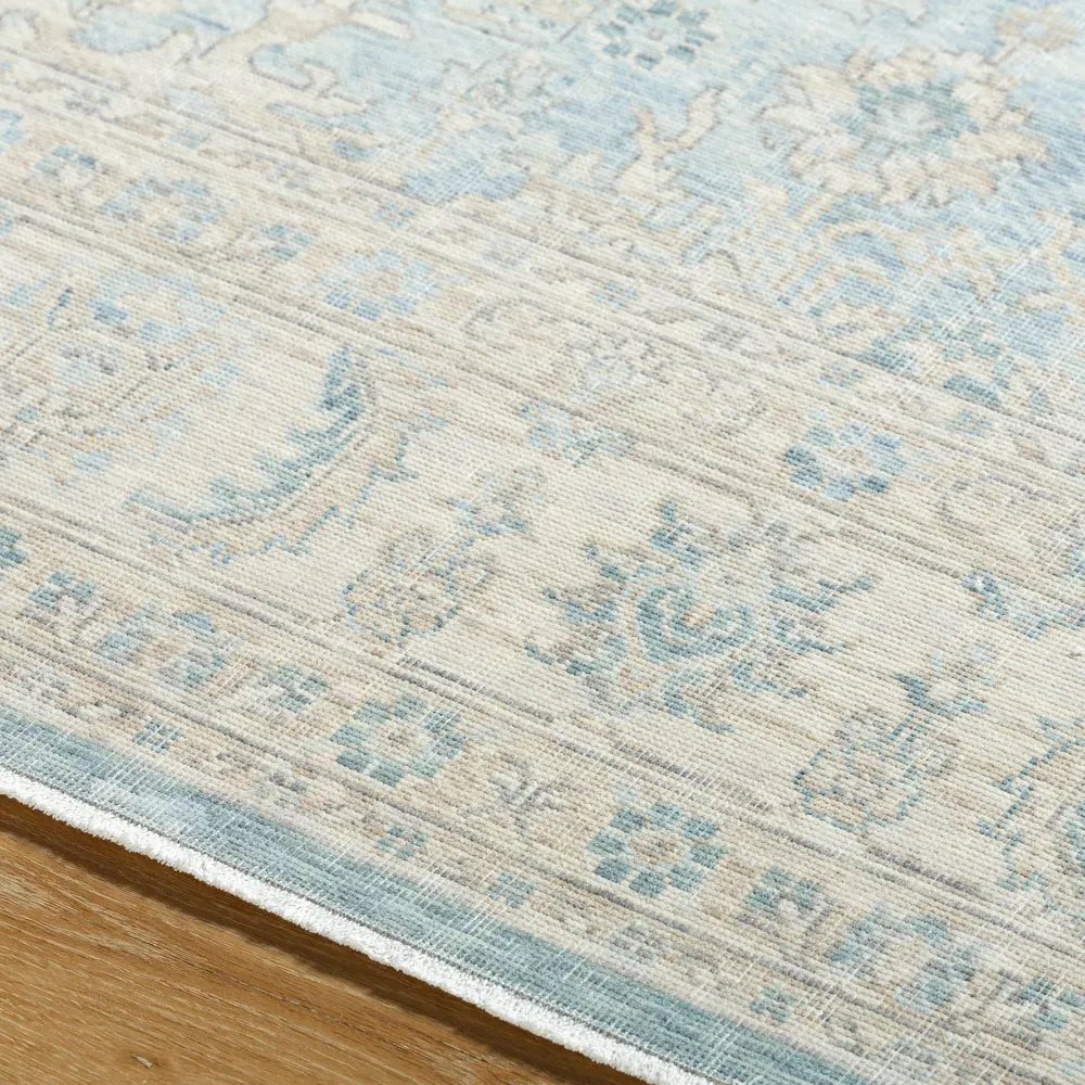 Tinsley Medallion Patterned Rug Sample - Blue, Wool