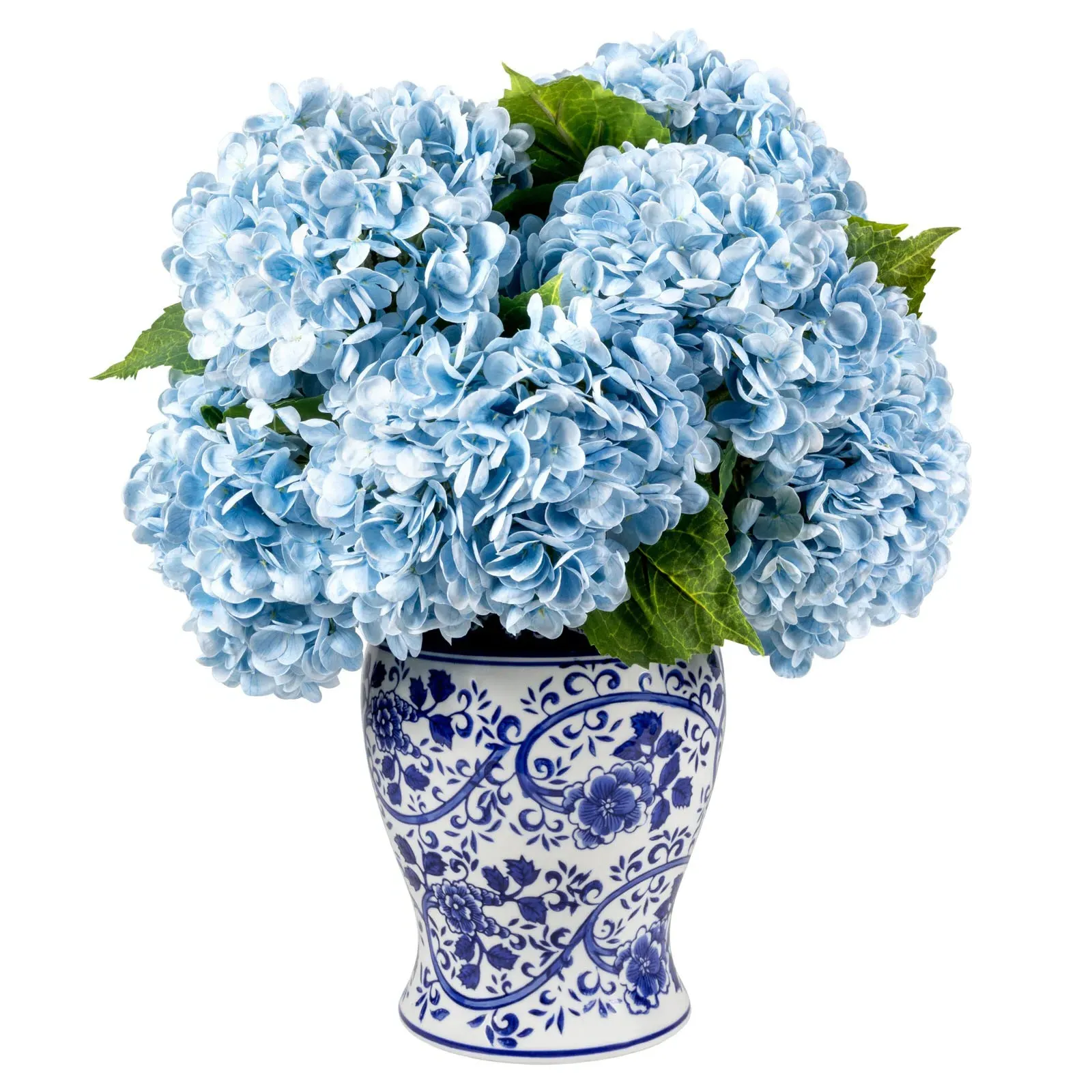 Tisdale Hydrangea Toile Vase Faux Floral Arrangement - Blue image