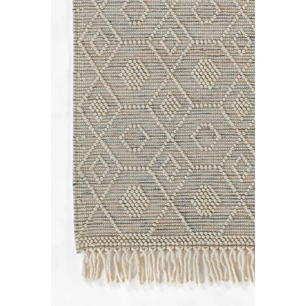 Tish Bohemian Patterned Rug - Beige, Wool