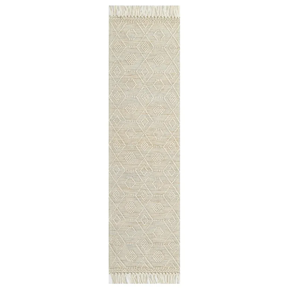 Tish Bohemian Patterned Rug - Beige, Wool image