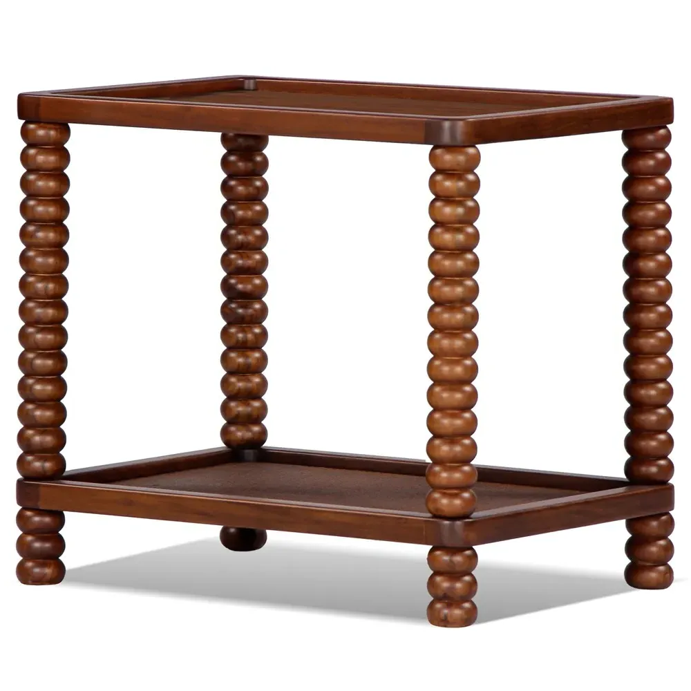 Tobi Rectangular Side Table - Brown, Acacia Wood