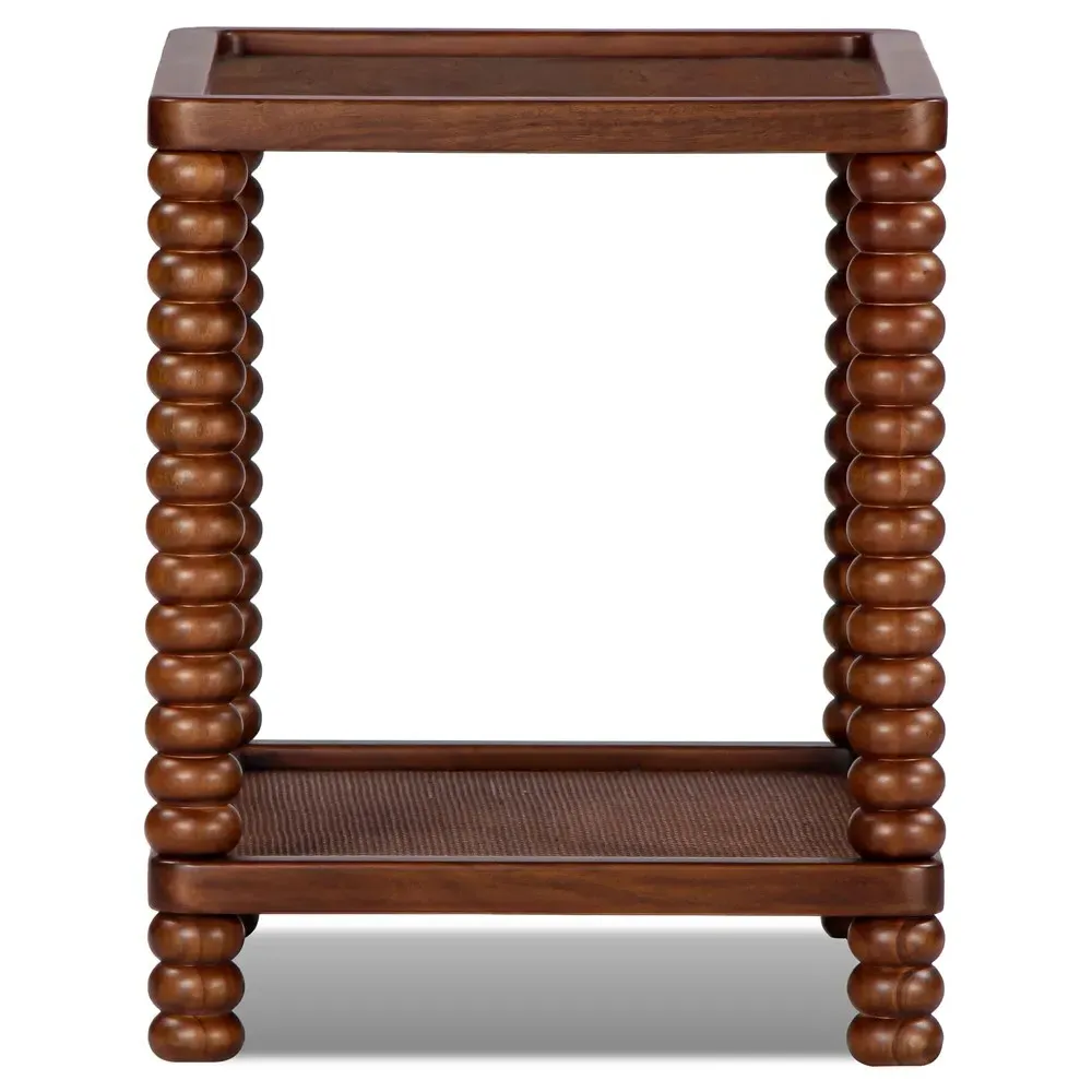 Tobi Rectangular Side Table - Brown, Acacia Wood