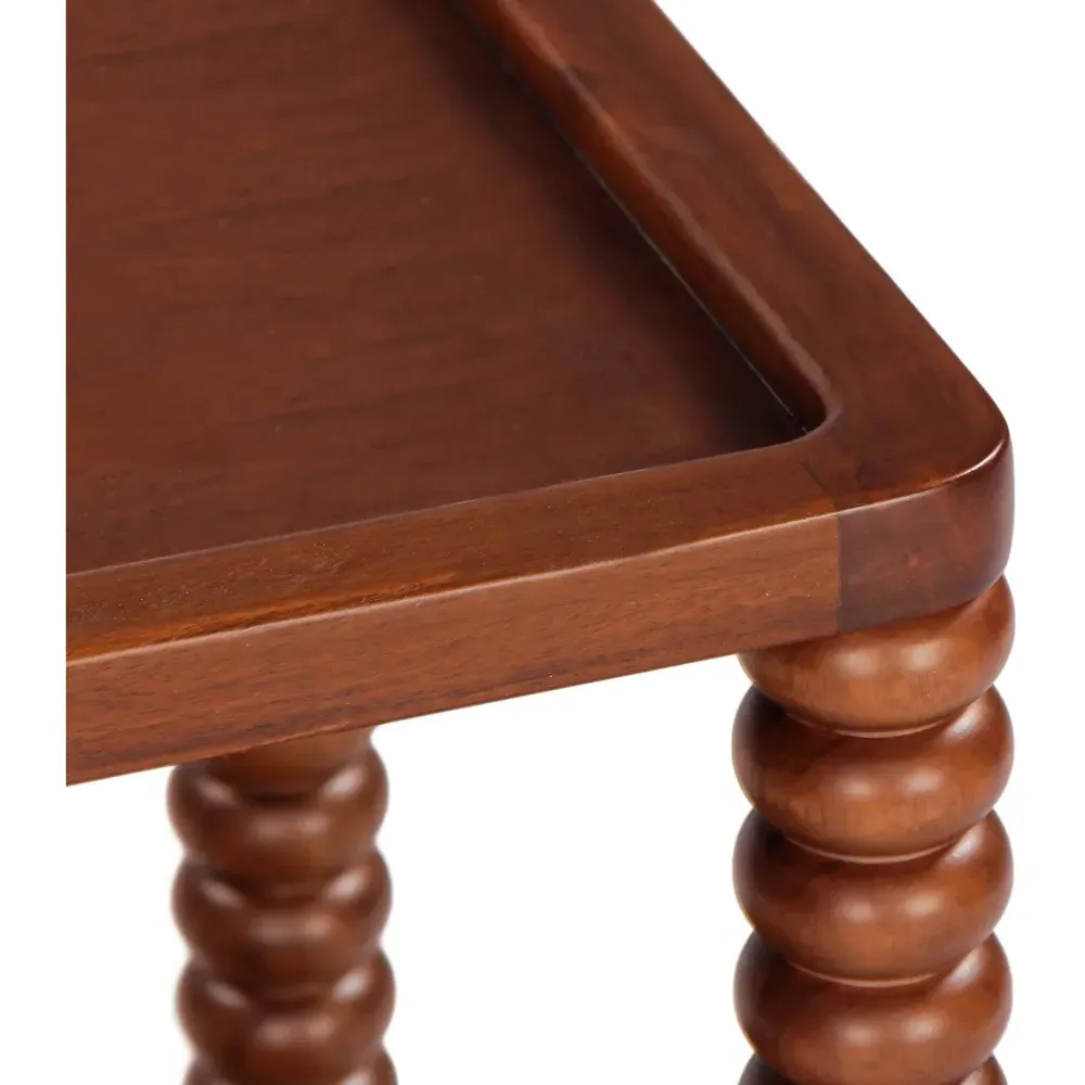 Tobi Rectangular Side Table - Brown, Acacia Wood