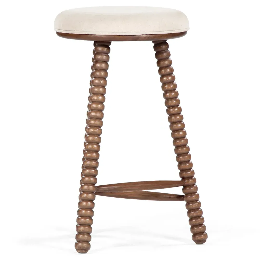 Tobi Spindle Backless Counter Stool - Brown, Oak