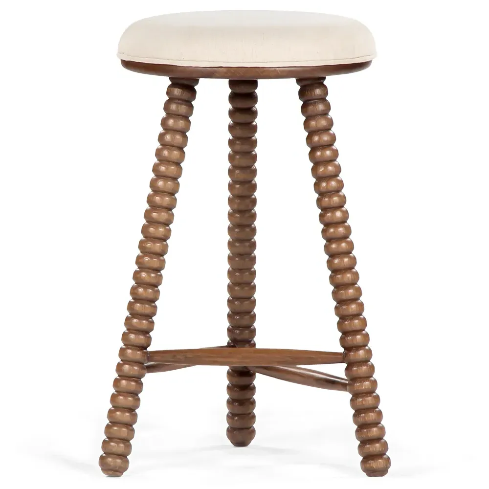 Tobi Spindle Backless Counter Stool - Brown, Oak