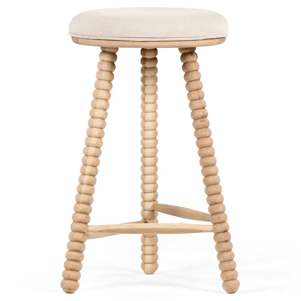 Tobi Spindle Backless Counter Stool - Natural, Oak